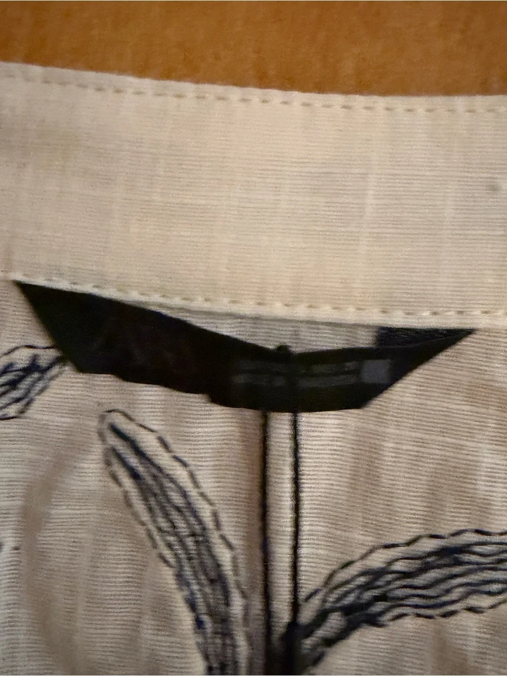 Zara Cream Blouse with Blue Floral Embroidery - Picture 3 of 6